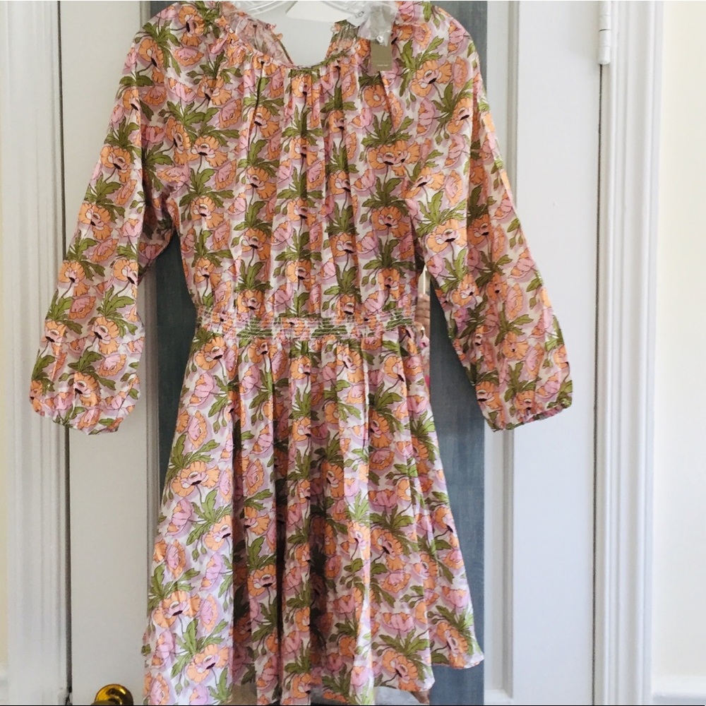 J Crew Liberty London Butterfield Poppy Smocked Waist Dress Prairie Cottagecore - Picture 7 of 13